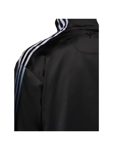 Satynowa bluza Y-3 w paski do biegania czarna