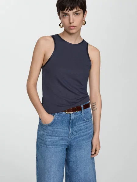 MANGO Bali Майка синій