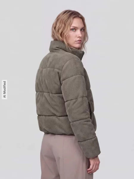 Kurtka pikowana o kroju regular fit ze sztruksu model ‘NEWDOLLY’ Only oliwkowa