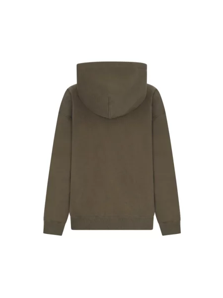 Dzianinowa bluza z kapturem Jil Sander z kapturem zielona