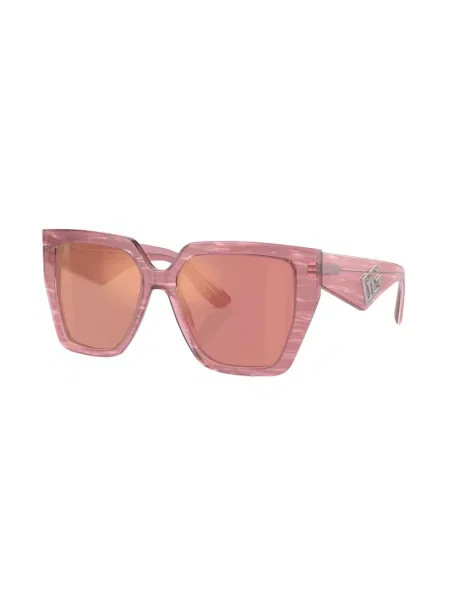 Raštuotos saulės akiniai Dolce & Gabbana Eyewear su abstrakčiu raštu rožinė