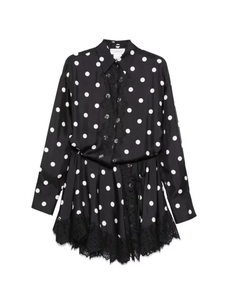 Rochie Sportmax cu buline din dantelă de costum negru