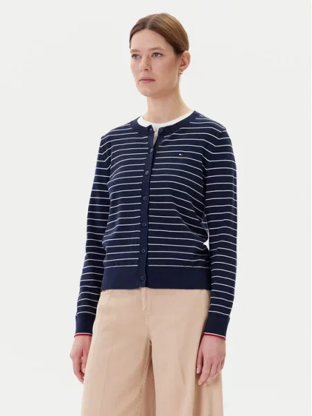 Pletena jopica Tommy Hilfiger modra