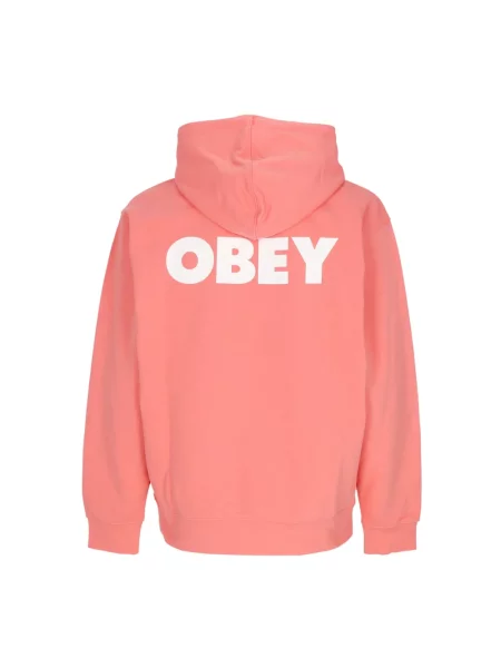 Bluza z kapturem Obey z kapturem frotte różowa