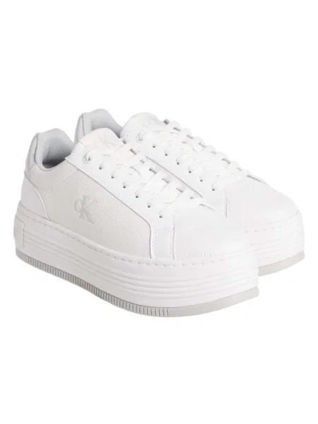 Sneakerși Calvin Klein Jeans din dantelă alb