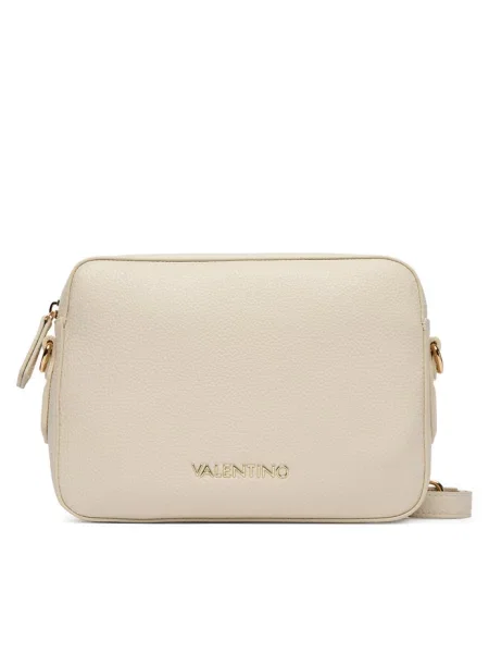 Lniana torebka crossbody Valentino Bags beżowa