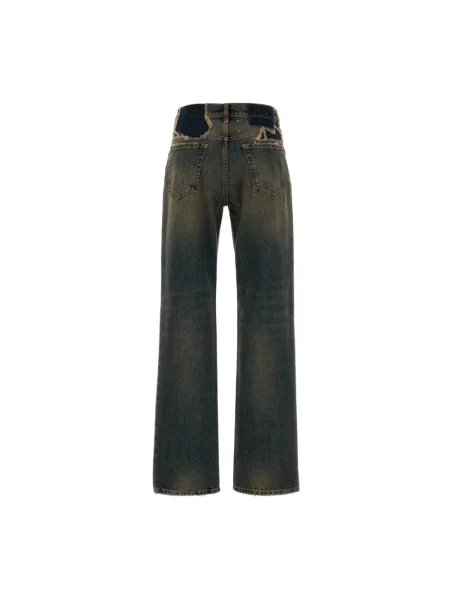 Jeansy Maison Margiela z przetarciami niebieskie