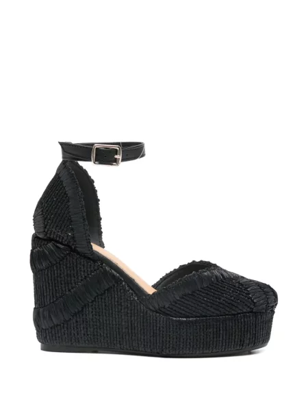 Espadrile Castaner cu platformă negru