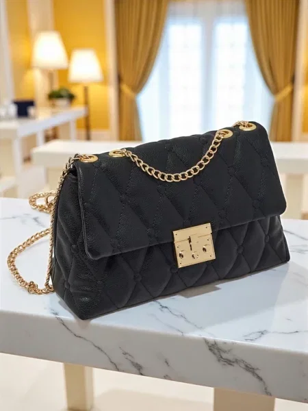 Geanta de piele Resti din piele negru