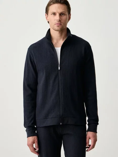 BOSS BLACK Hanorac Structure Zip negru