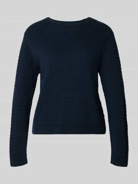 Sweter z czystej bawełny krój regular fit Tom Tailor granatowy