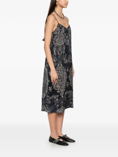 Rochie midi R13 cu imagine negru
