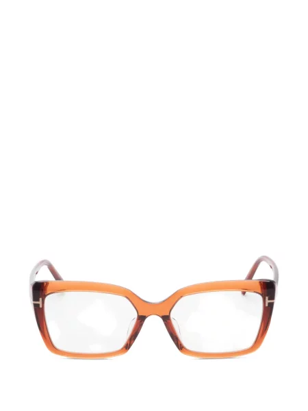 Ochelari de soare Tom Ford Eyewear cu imprimeu geometric cu autograf portocaliu
