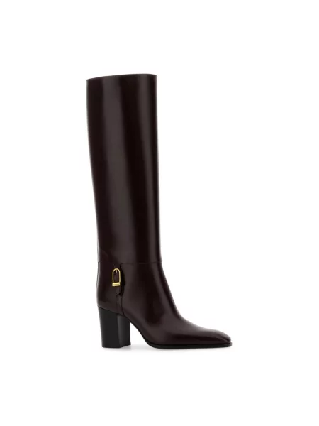 Botki Saint Laurent skórzane czerwone
