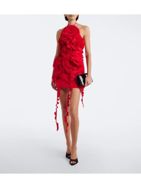 Rochie Blumarine cu model floral cu aplicații roșu