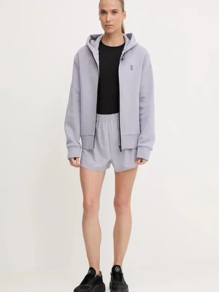 ON running szorty treningowe z nadrukiem high waist fioletowy