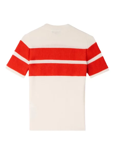 Tricou Sunnei cu dungi scurt alb