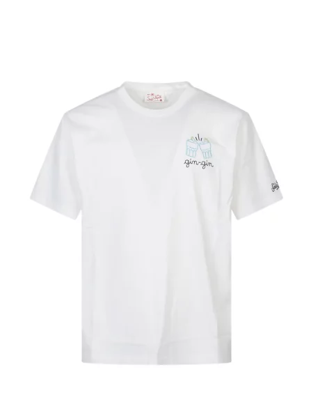 Tricou Mc2 Saint Barth cu decolteu rotund alb