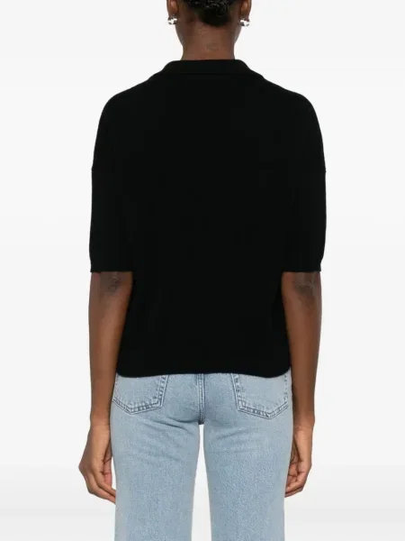 Tricou Gotha cu decolteu în V negru
