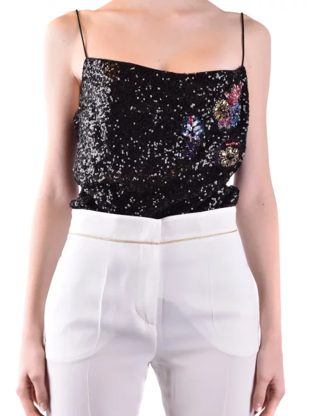 Top Pinko cu paiete cu bretele negru