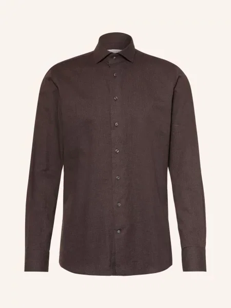 Profuomo Košile Slim Fit tmavě hnědá