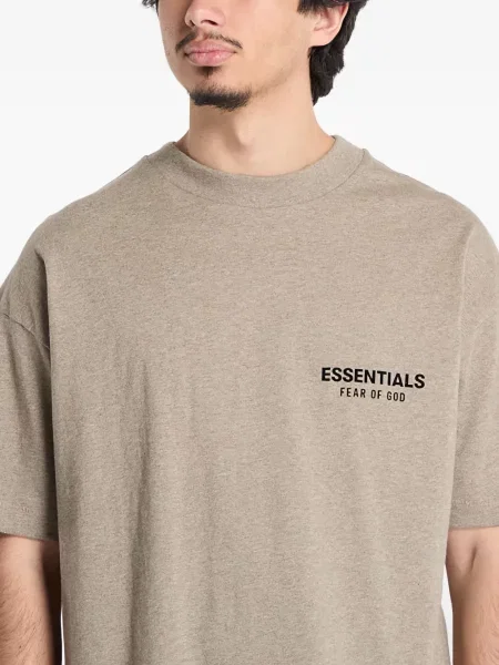 Тениска Fear Of God Essentials с принт кафяво