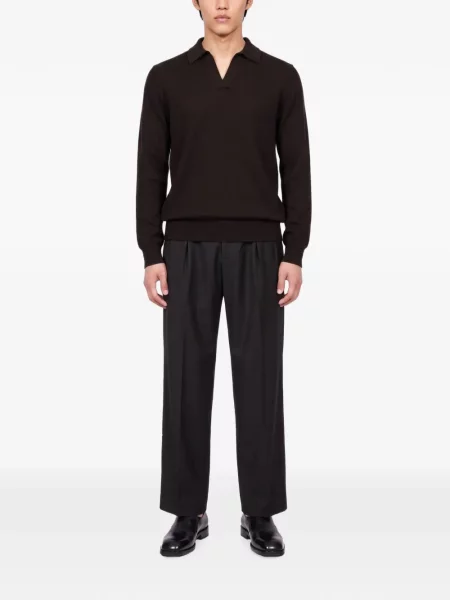 Lung tricou polo Tagliatore maro