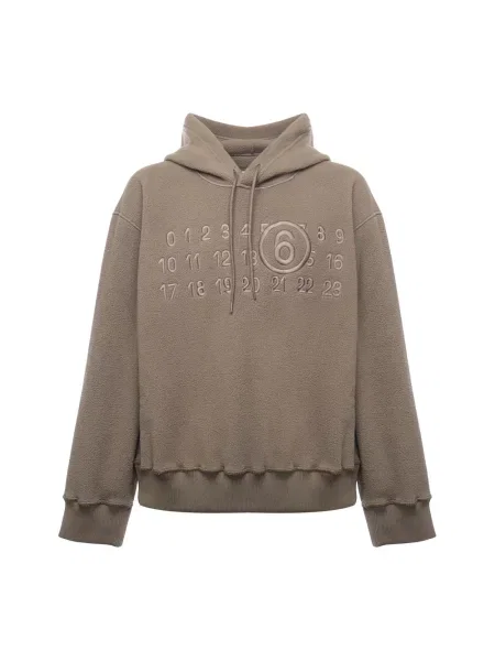 Bluza polarowa Mm6 Maison Margiela polarowa z logo brązowa
