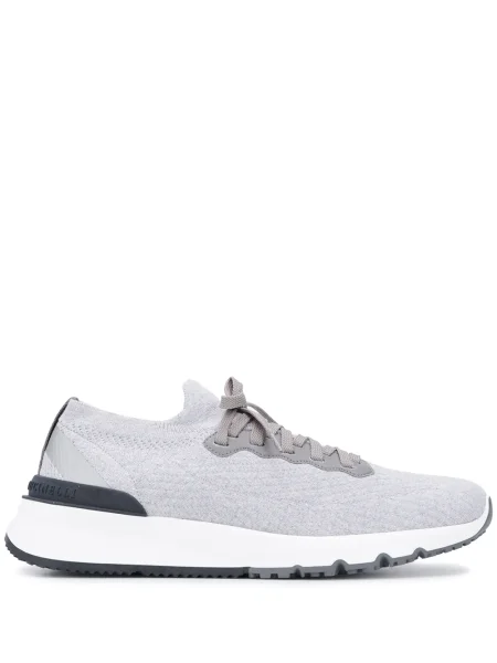 Sneakerși Brunello Cucinelli tricotate gri