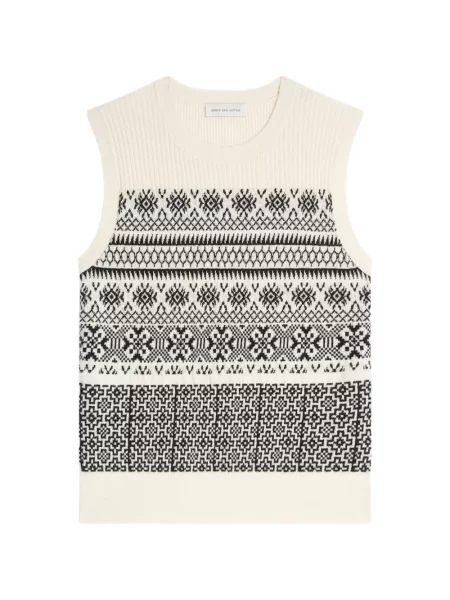 Pulover Dries Van Noten de lână alb