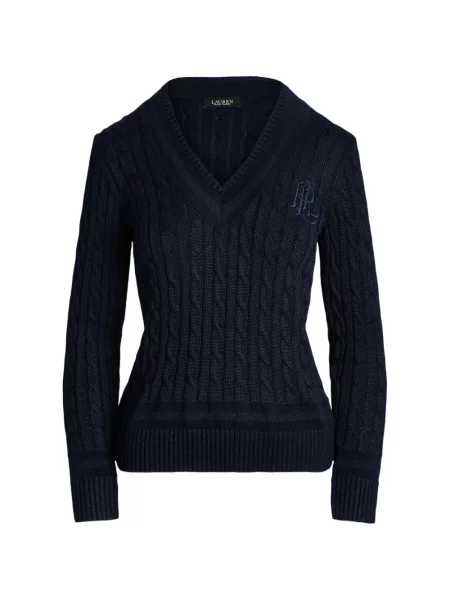 Pulover Lauren Ralph Lauren cu broderie albastru