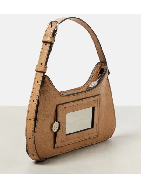 Geanta de piele Acne Studios din piele bej