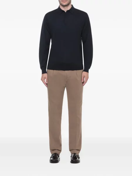 Lung tricou polo Devore albastru