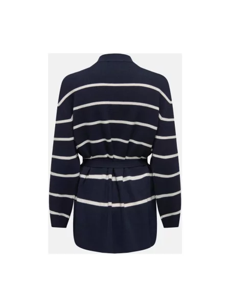 Sweter Jacqueline De Yong z paskiem niebieski