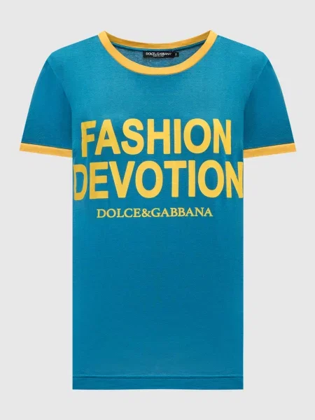 Футболка з принтом логотипа Dolce&gabbana синя