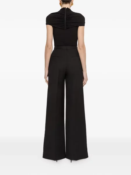 Pantaloni palazzo Nissa cu talie înaltă negru