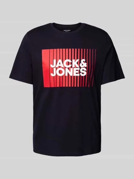 T-shirt z nadrukiem z logo model ‘CORP’ Jack & Jones czarna