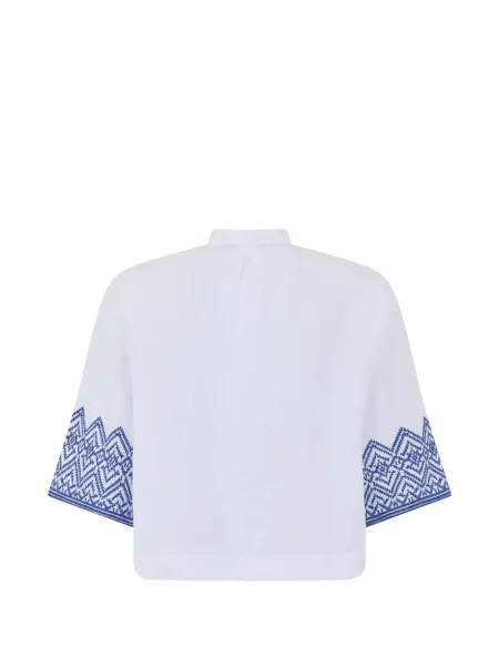 Cămașă 120% Lino cu broderie alb