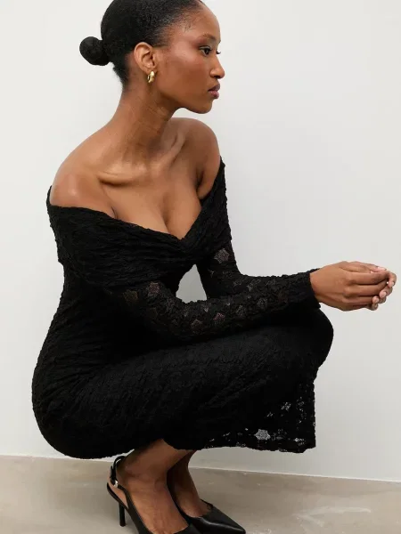 Haljina Answear.LAB midi uski kroj crna