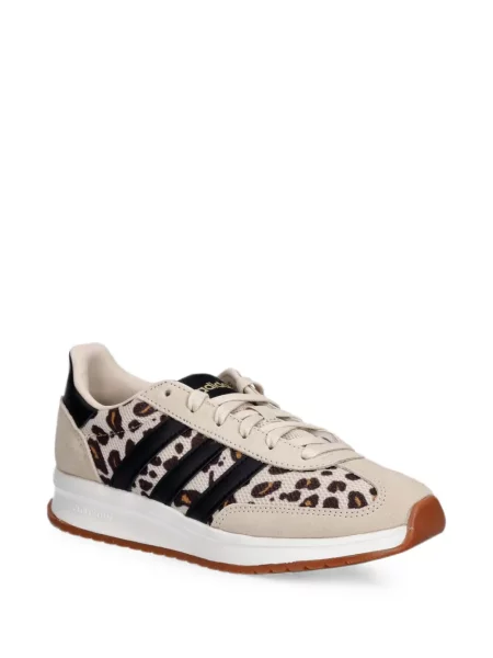 Ριγέ τρέξιμο μπουφάν Adidas με αυτόγραφο καφέ