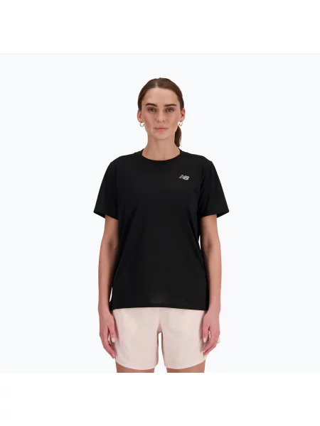 Koszulka do biegania New Balance Essentials SS black czarna