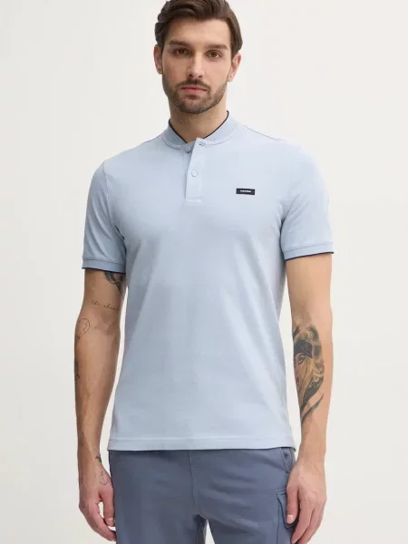 Calvin Klein Тениска с яка и син