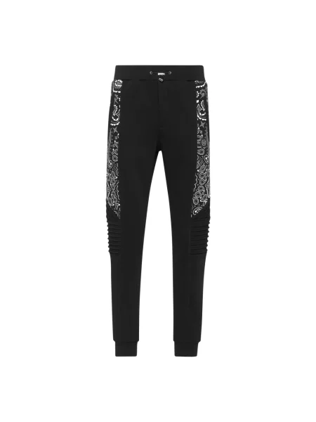 Spodnie dresowe Philipp Plein z wzorem paisley do biegania czarne
