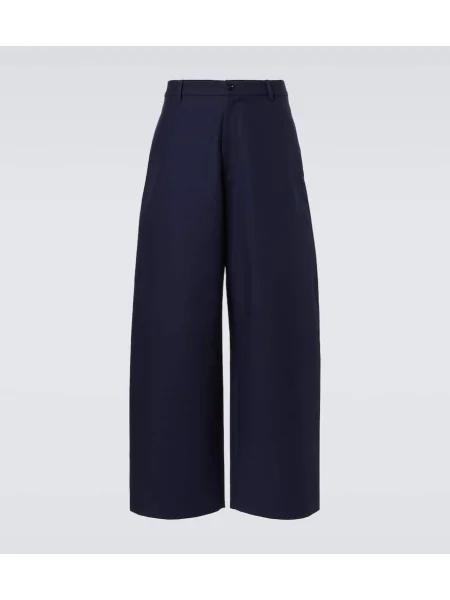 Saténové široké kalhoty Acne Studios modré