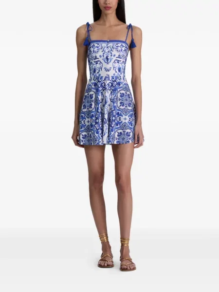 Rochie mini Alice + Olivia cu bretele alb