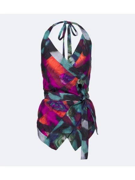 Top Dries Van Noten cu imagine plic violet