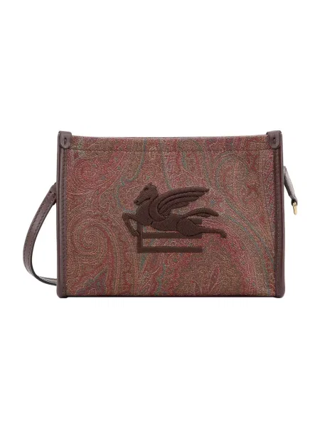 Kopertówka Etro z wzorem paisley żakardowa brązowa