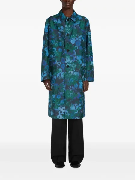 Palton Dries Van Noten din jacard albastru