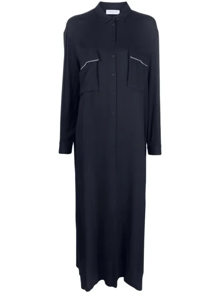 Długa sukienka koszulowa Fabiana Filippi niebieska