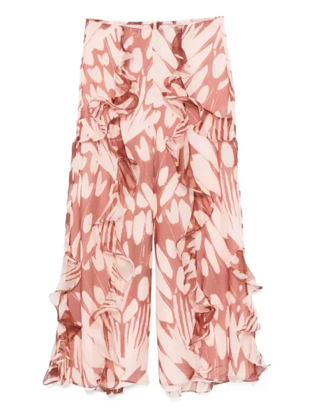 Pantaloni Patbo cu volane maro